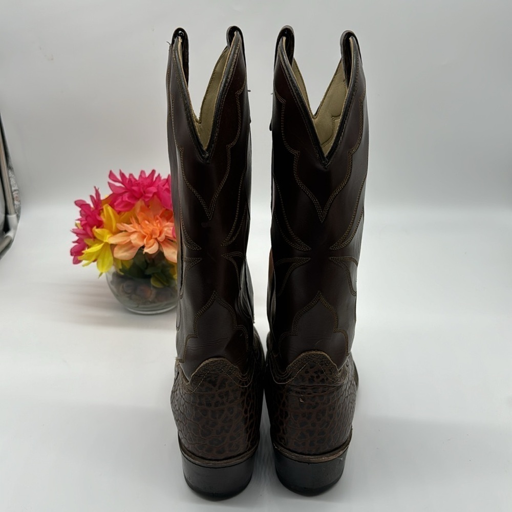 Acme Brown Leather Cowboy Boots Size 11 D COW5759 - Picture 3 of 7